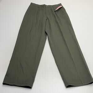 DRESS BARN Women’s 10 Short Green Cotton Pleated Pant